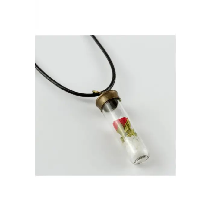 Gül Fanus Canlı Kolye