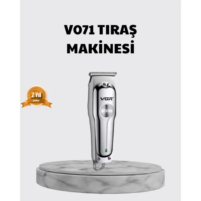 Gümüş Desenli Şarjlı Tıraş Makinesi – 120 Dakika Çalışma Süresi, 3 Başlıklı