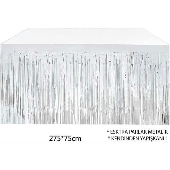 Gümüş Metalize Masa Eteği