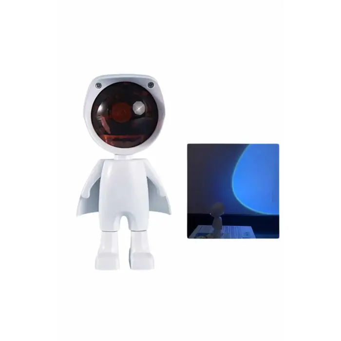 Gün Batımı Lambası Işık Arka Plan Projektör Sevimli Astronot Enerji Tasarruflu