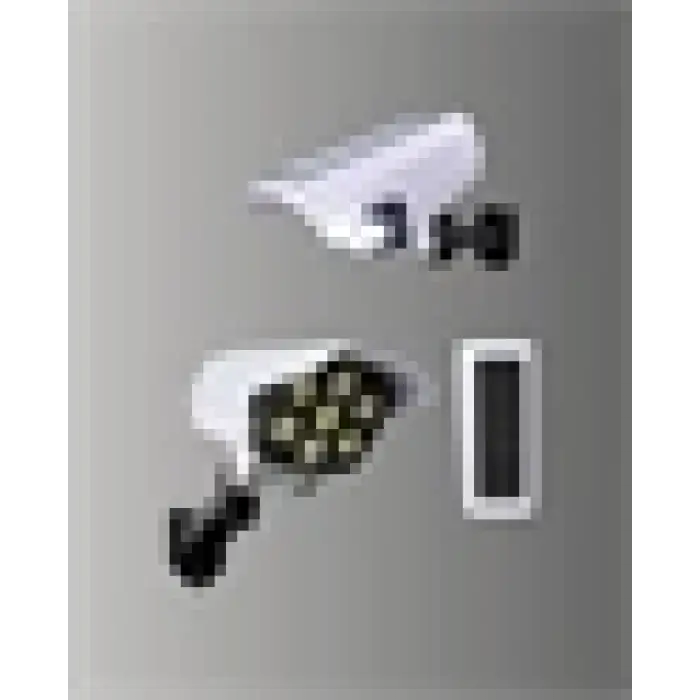 Güneş Enerjili LED Lamba + Güvenlik Kamerası Görünümlü– 5-8 m Hareket Algılamalı, Beyaz Işık