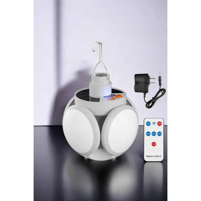 Güneş Enerjili Solar Aydınlatma Kamp Çadır Lambası Şarjlı Ampül Led Şarjlı El Feneri Işıldak