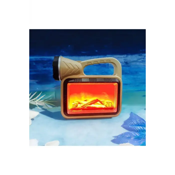 Güneş Enerjili Şömineli Çok Fonksiyonlu Çift Işık Kaynağı Usb Şarjlı Solar El Feneri