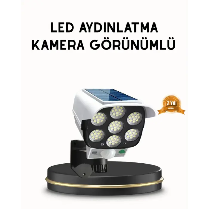 Güneş Paneliyle Şarj Olan Hareket Sensörlü Dış Mekan Güvenlik Lambası Ayarlanabilir