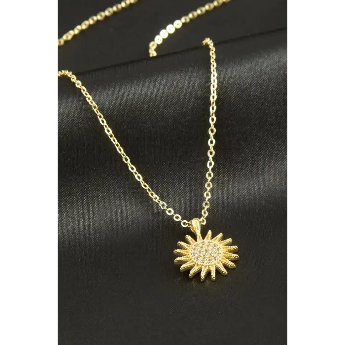 Güneş Zirkon Taşlı Kolye