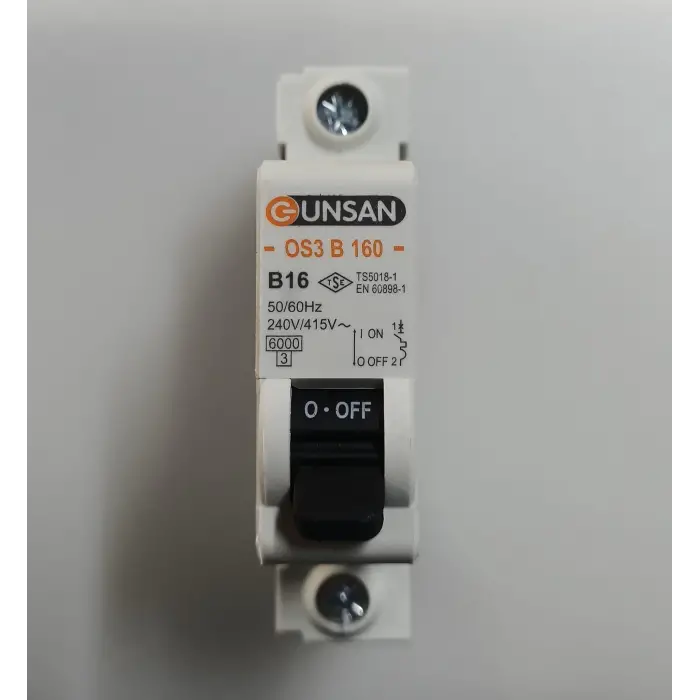 Günsan 1X20 A B Tipi 6Ka W OTOMAT Sigorta