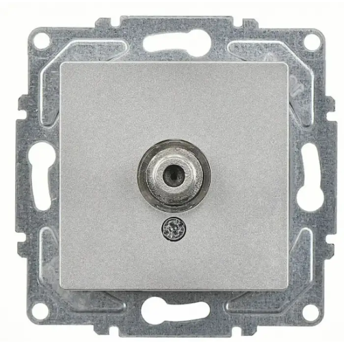 Ambiance Gümüş Televizyon Prizi F Konnektörlü Çerçevesiz - Priz ve Anahtar İçin Uyumlu Çerçeve