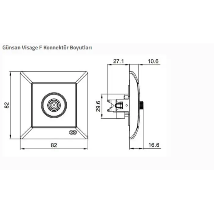 Ambiance Gümüş Televizyon Prizi F Konnektörlü Çerçevesiz - Priz ve Anahtar İçin Uyumlu Çerçeve