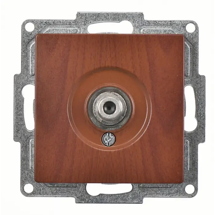 Visage Amazon Ceviz TV Priz F Konnektör (Geçişli-Sonlu) Çerçevesiz - Priz ve Anahtar İçin Uyumlu Çerçeve