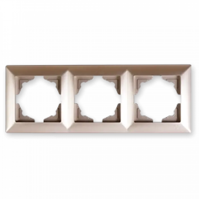 Visage Ambiance Metalik Bej 3 Lü Çerçeve - Priz ve Anahtar İçin Uyumlu Çerçeve