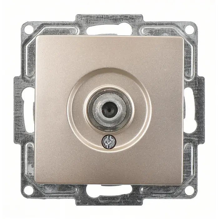 Visage Ambiance Metalik Bej TV Priz F Kon Çerçevesiz - Priz ve Anahtar İçin Uyumlu Çerçeve