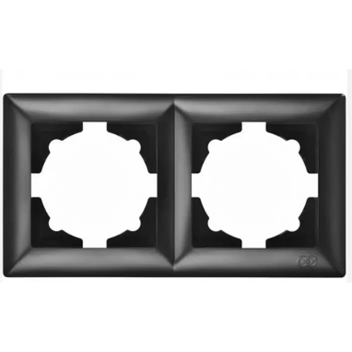 Visage Ambiance Metalik Siyah 2 Li Çerçeve - Priz ve Anahtar İçin Uyumlu Çerçeve