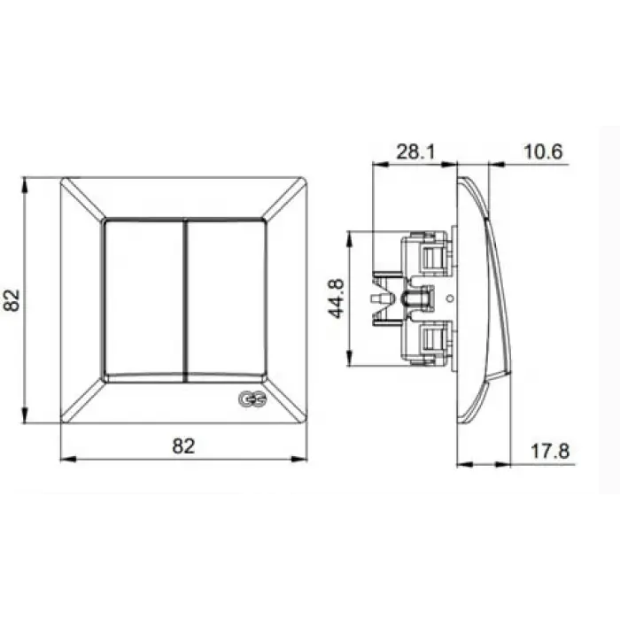 Visage Beyaz Komütatör Anahtar Çerçevesiz - Priz ve Anahtar İçin Uyumlu Çerçeve