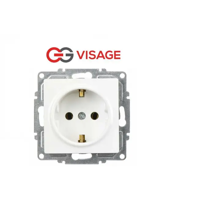 Visage Beyaz Topraklı Priz Çerçevesiz - Priz ve Anahtar İçin Uyumlu Çerçeve