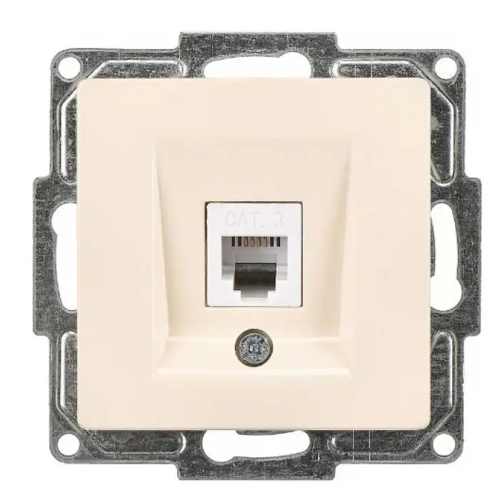 Visage  Krem Telefon Prizi (CAT3) Çerçevesiz - Priz ve Anahtar İçin Uyumlu Çerçeve