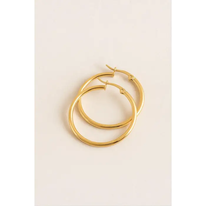 Halka Lüks Çelik Küpe 3 cm