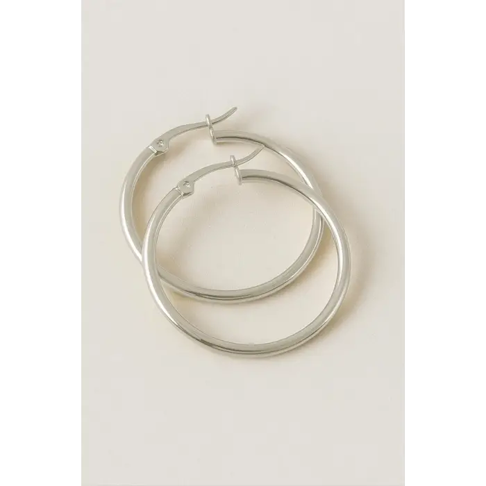 Halka Lüks Çelik Küpe 4,5 cm