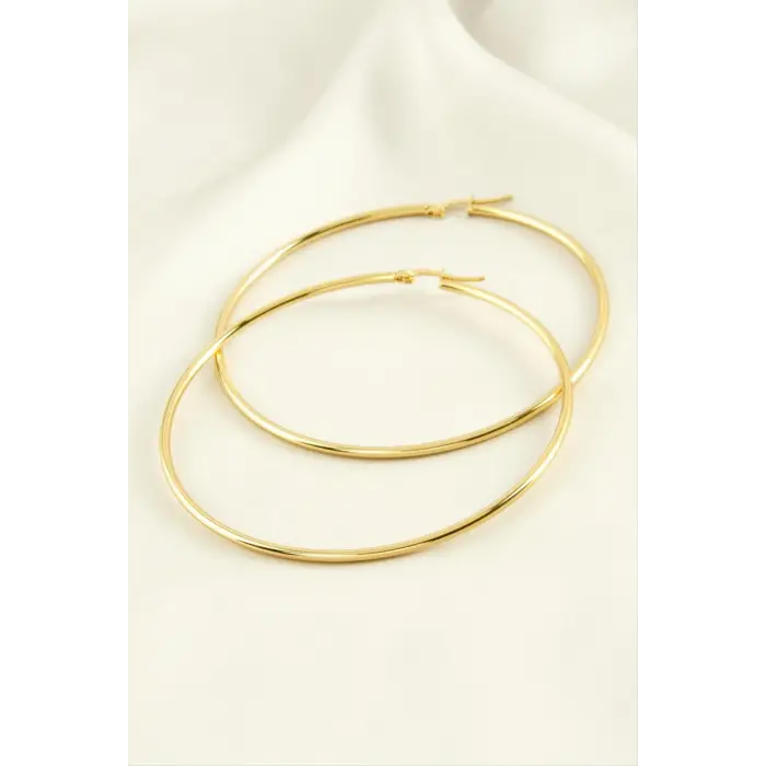 Halka Lüks Çelik Küpe 6 cm