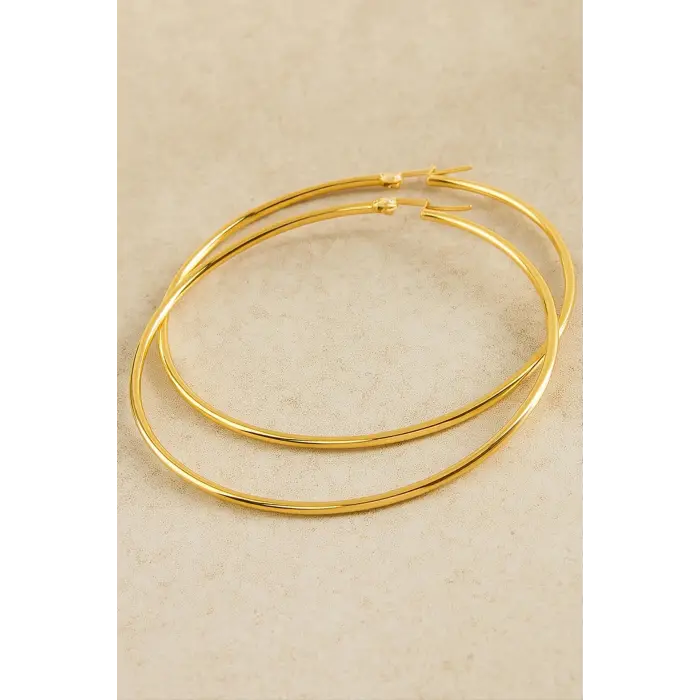 Halka Lüks Çelik Küpe 7 cm