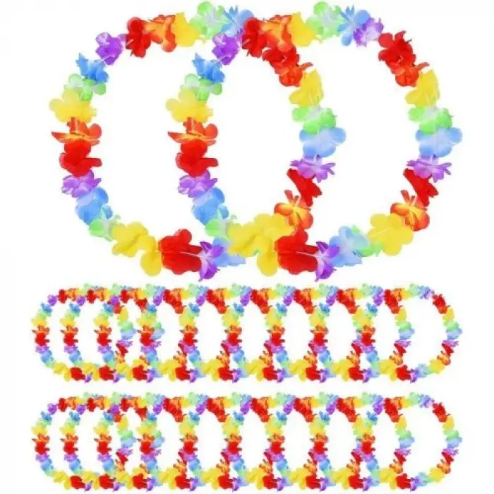 Hawaii Çiçekli Boyun Kolyesi 12 Adet