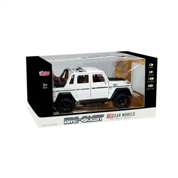 HCL-902 Çek Bırak 1:22 Sesli ve Işıklı Metal Jeep