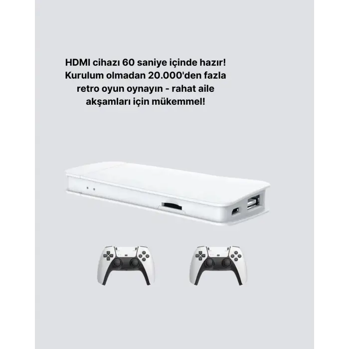 HDMI ve Kablosuz Kontrolcülü 20.000 Oyunlu Retro Oyun Konsolu
