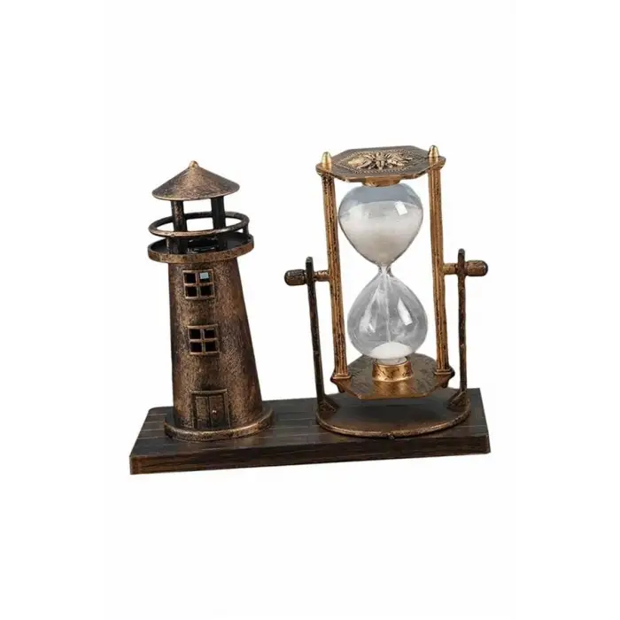 Hediyelik Eşya Retro Ahşap Deniz Feneri Kum Saati Biblo