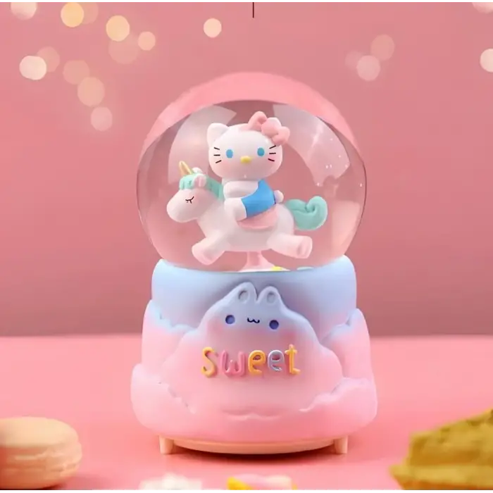 Hello Kitty Işıklı Müzikli Kar Küresi Orta Boy Model 3