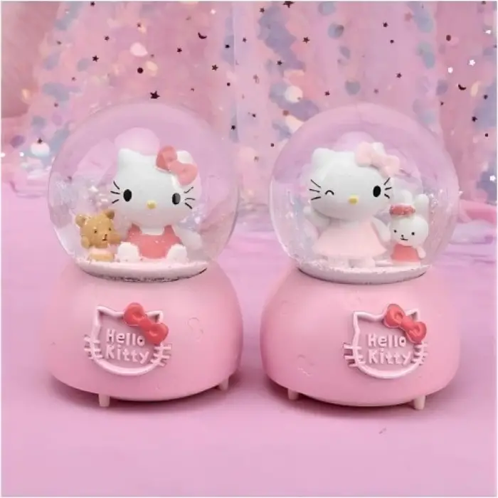 Hello Kitty Işıklı Müzikli Kar Küresi Orta Boy Model 4