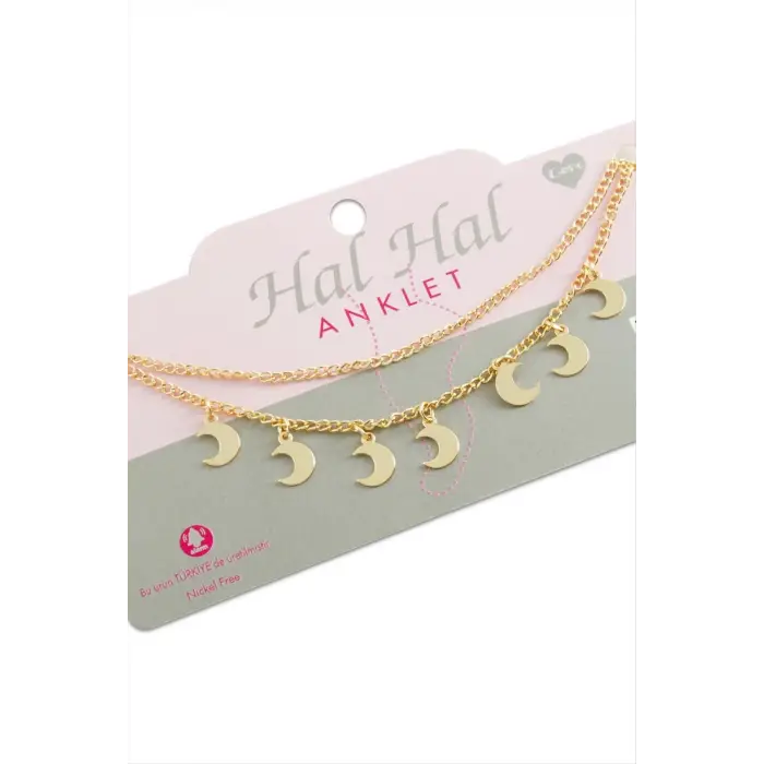 Hilal Çift Zincirli Halhal