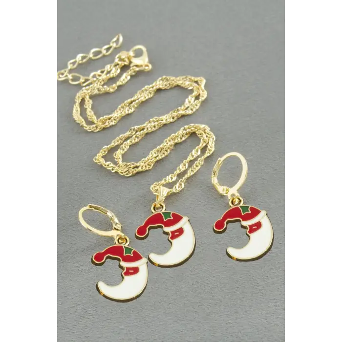 Hilal Yılbaşı Kutulu Zincir Kolye Set