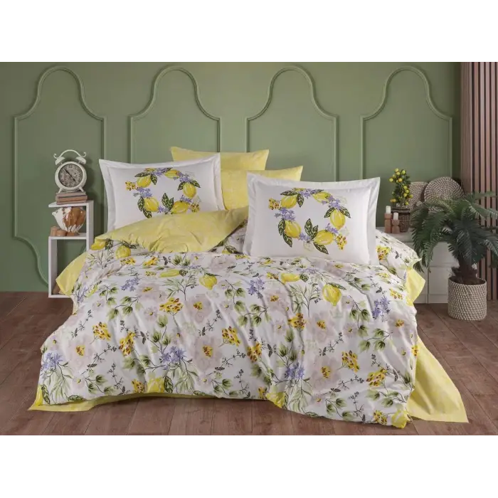 Hobby Çift Kişilik Poplin Nevresim Lemonty Sarı