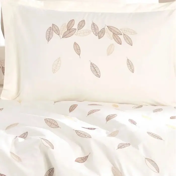 Hobby Çift Kişilik Poplin Premium Nakışlı Nevresim Lidia Krem