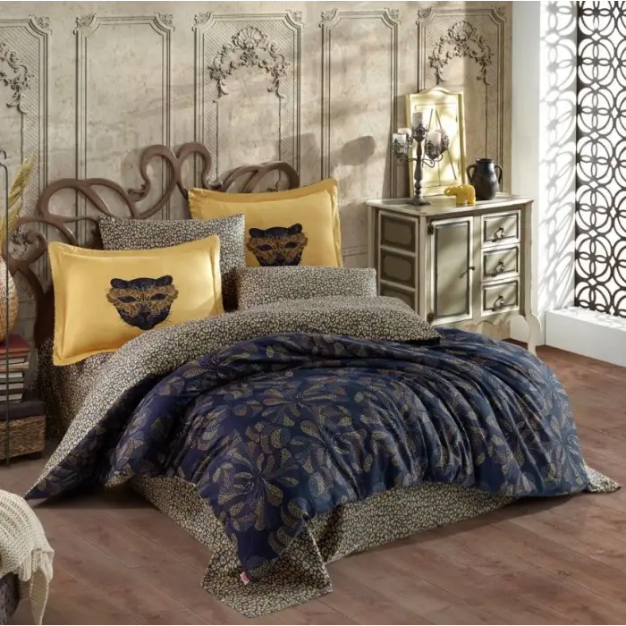 Hobby Çift Kişilik Saten Nevresim Caprice Sarı