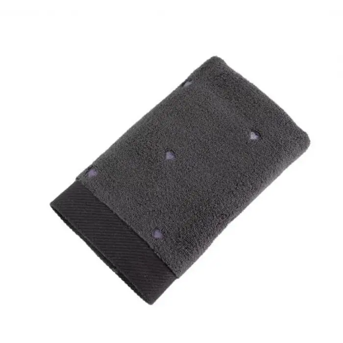 Hobby Lubow Love Koyu Gri Lila Nakışlı 50x90 6lı Havlu Seti