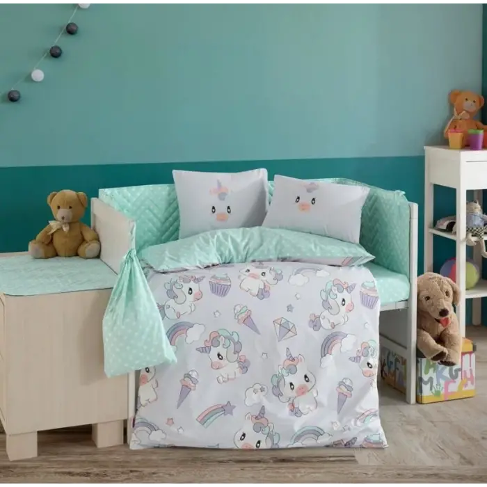 Hobby Mila Gri Poplin Bebek Nevresim Takımı