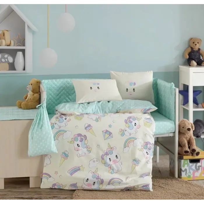 Hobby Mila Krem Poplin Bebek Nevresim Takımı