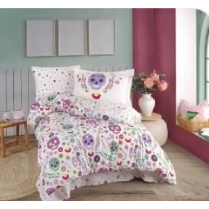 Hobby Tek Kişilik Poplin Nevresim Takımı Alice Mor