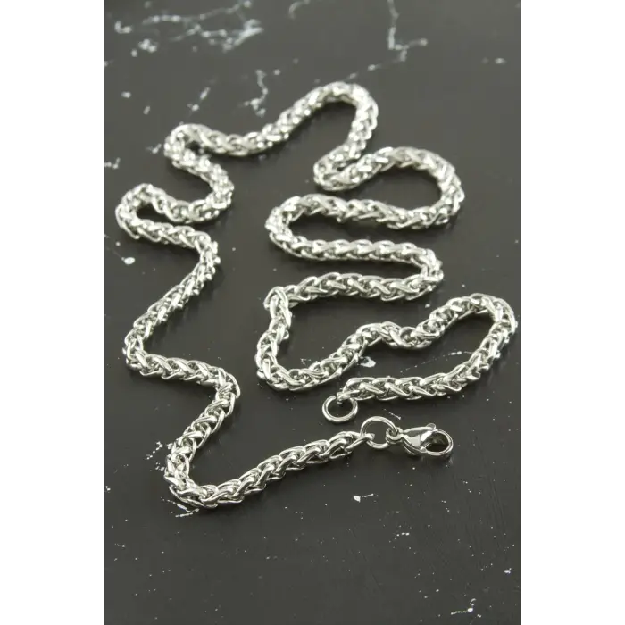 İç İçe Zincir Çelik Kolye 55 cm