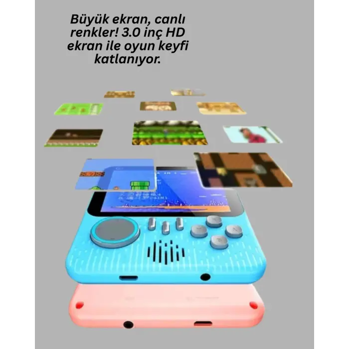 İki Kişilik Oyun Deneyimi Sunan Taşınabilir Retro Konsol