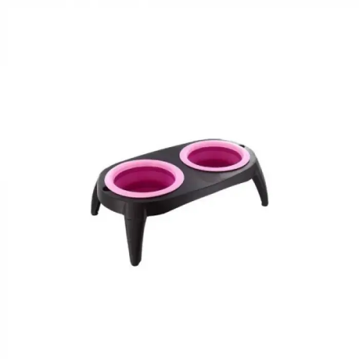 İkili Katlanabilir Evcil Hayvan Mama Kabı ve Standı