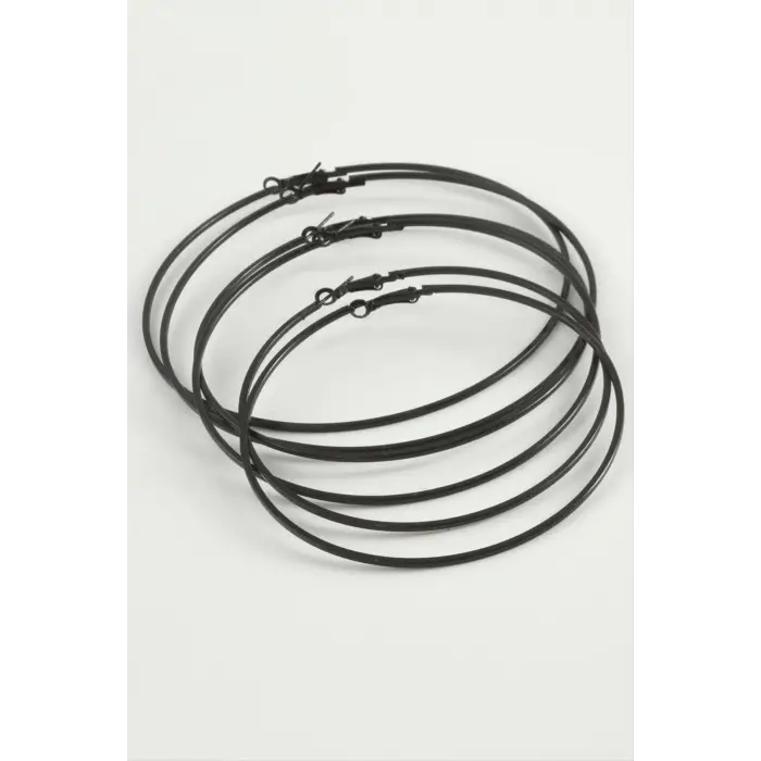 İnce Boru Metal Halka Küpe 6 Adet