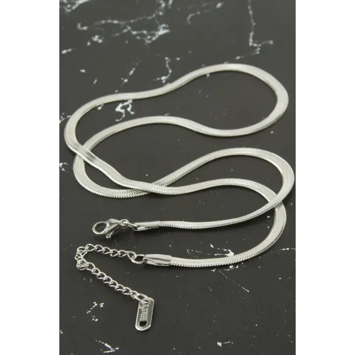 İnce İtalyan Zincir Çelik Kolye 55 cm