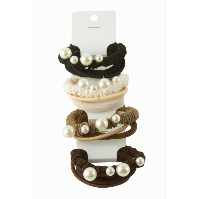 İnci Boncuk Lastik Toka 3 Adet