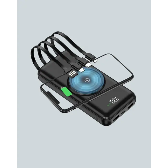iPhone ve Android Uyumlu 10000mAh Powerbank – Hem Kablolu Hem Kablosuz