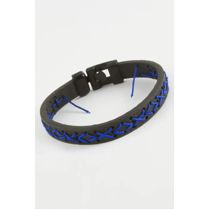 İpli İşlemeli Kaliteli Suni Deri Bileklik