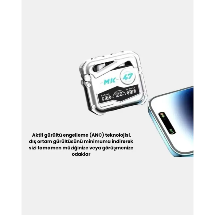 IPX5 Su Geçirmez Kablosuz Bluetooth Kulaklık – Powerbank Şarj Kutulu, Düşük Gecikmeli Oyun Modu