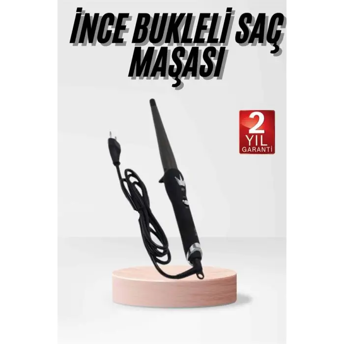 Isı Ayarlı 19MM Saç Maşası Belirgin Bukleler İnce Maşa Seramik Kaplama