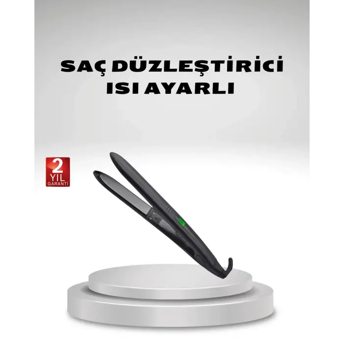 Isı Ayarlı Saç Düzleştirici Titanyum Seramik Plaka, Dijital Ekran