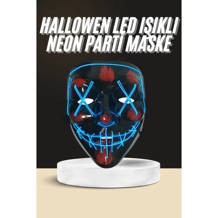 Işıklı Led Maske Parti Eğlence Maskesi Hallowen Neon Maske